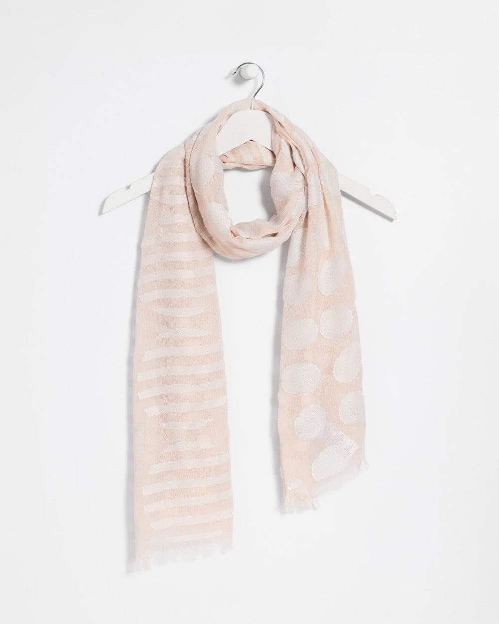 Chico's Great Value | Neutral Polka Dot Oblong Scarf
