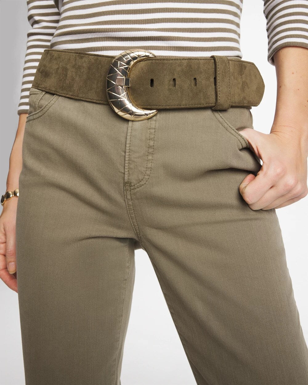 Chico's Special Offer | Green Faux Suede Sash Belt