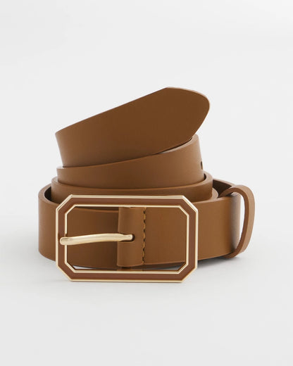Chico's Value | Cognac Enamel Buckle Trouser Belt