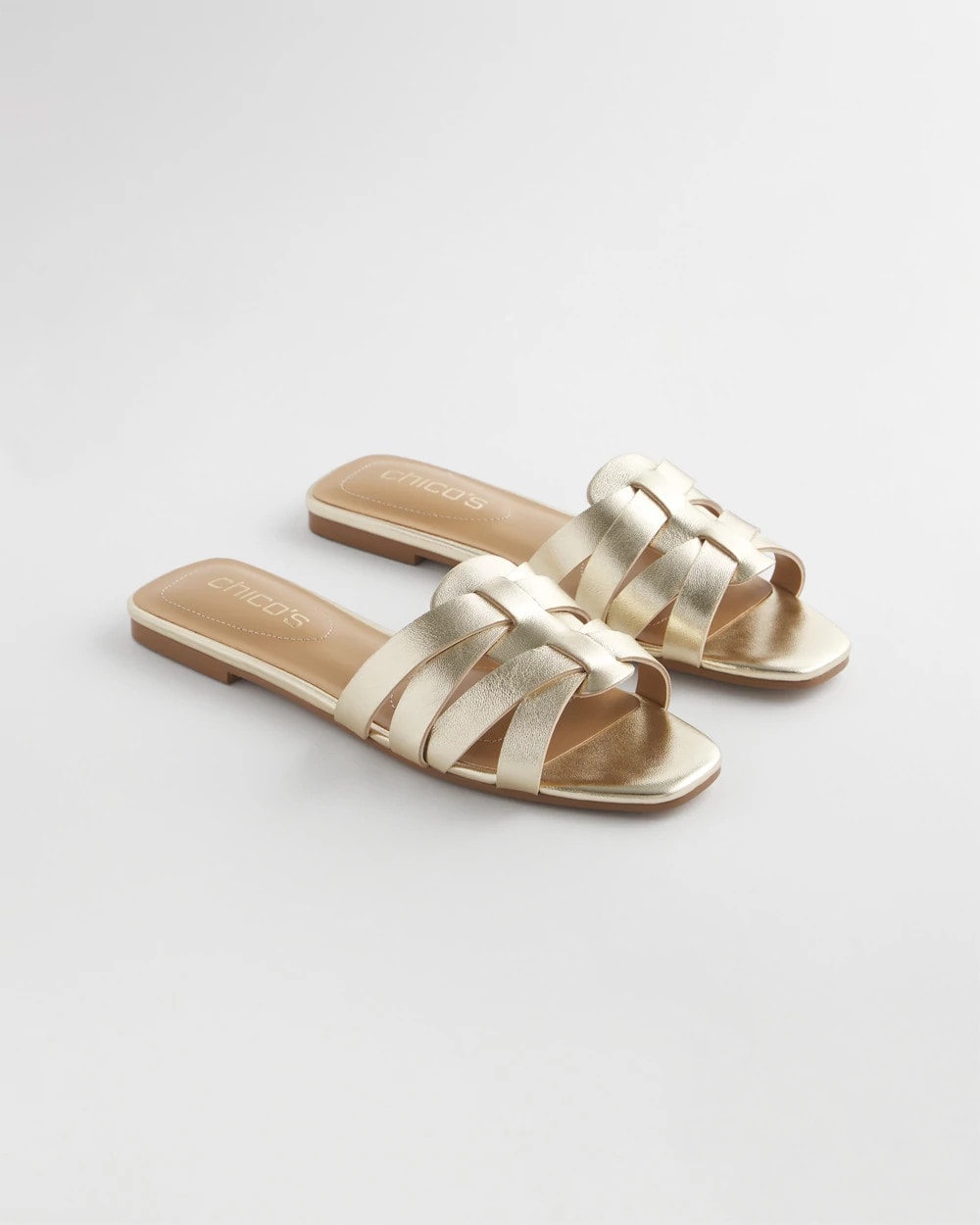 Chico's Deals | Leather Cassidy Cross-Strap Slide Shoes