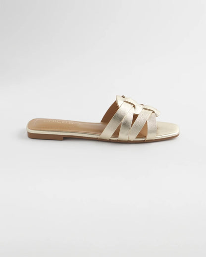 Chico's Deals | Leather Cassidy Cross-Strap Slide Shoes