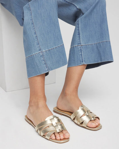 Chico's Deals | Leather Cassidy Cross-Strap Slide Shoes