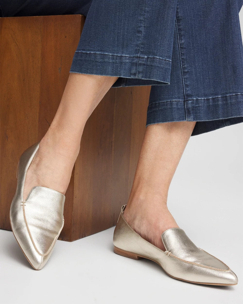 Chico's Recommended | Gold Metallic Leather Loafer