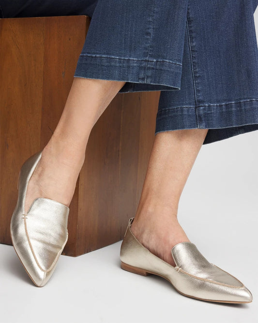 Chico's Recommended | Gold Metallic Leather Loafer