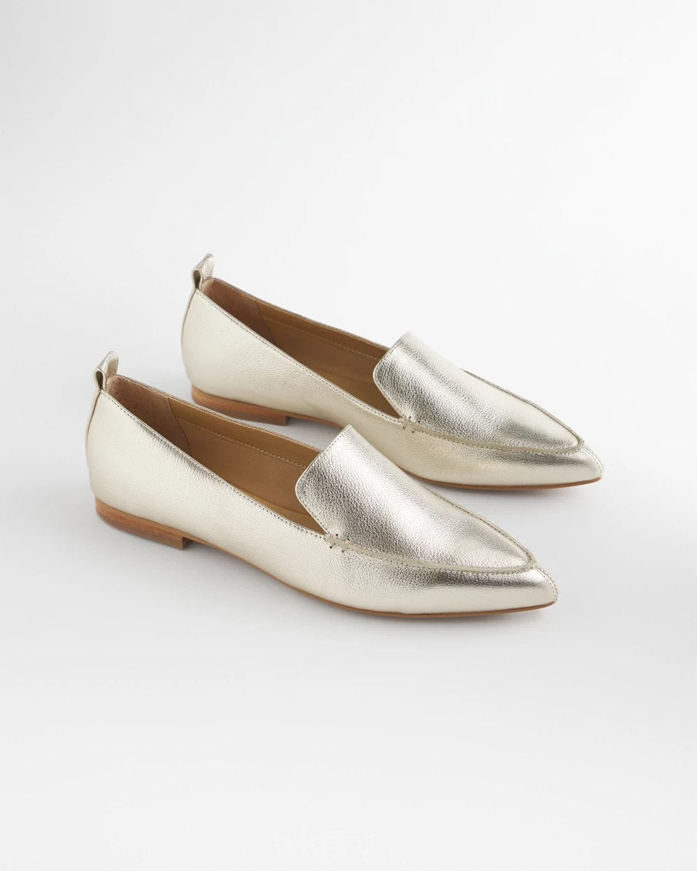 Chico's Recommended | Gold Metallic Leather Loafer