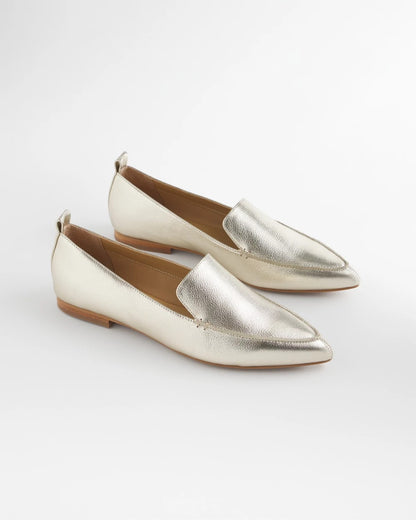 Chico's Recommended | Gold Metallic Leather Loafer