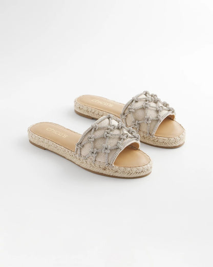 Chico's Smart Buy | Linen Knotted Espadrille Slides