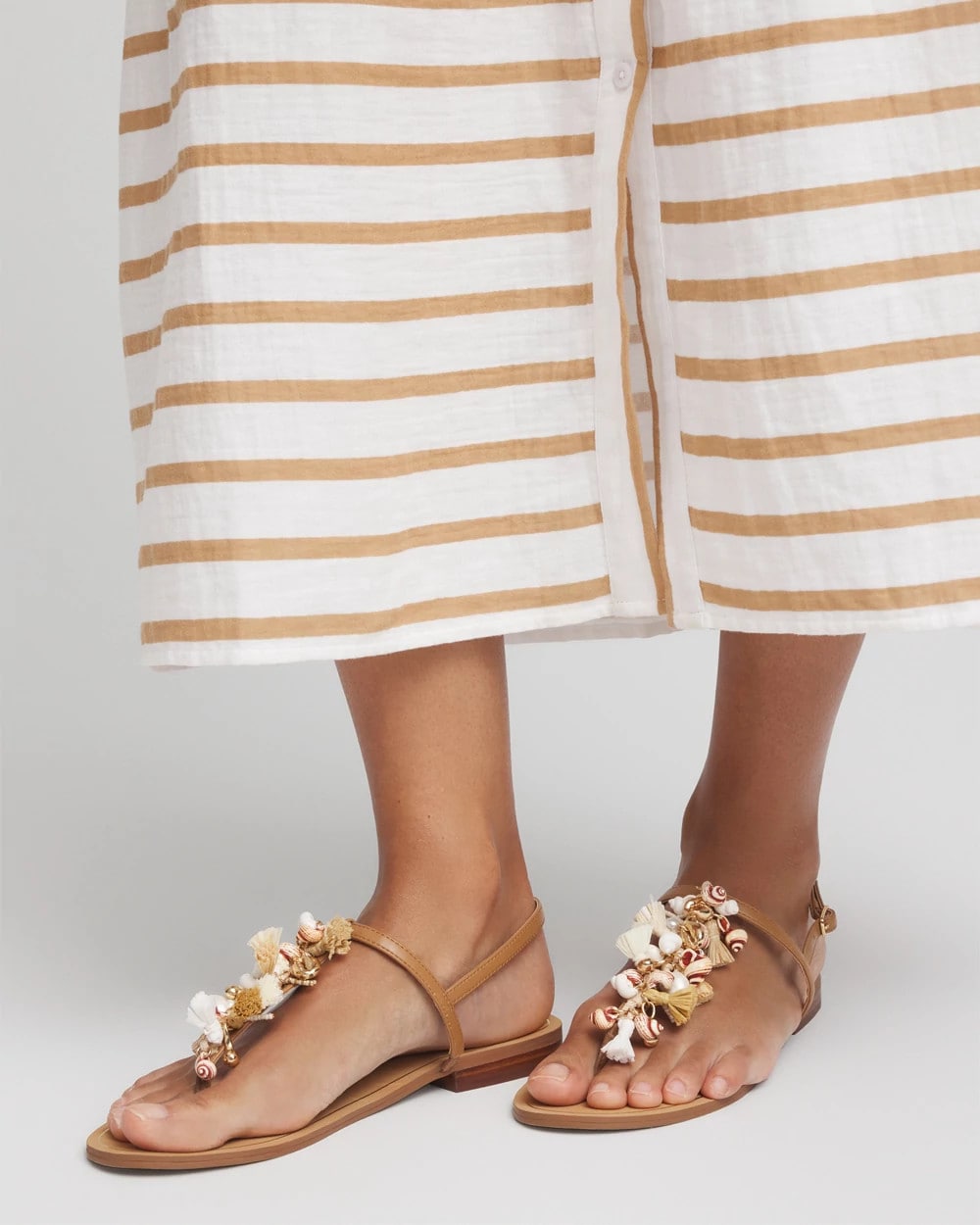 Chico's Classic | Beach Seashell T-Strap Sandals