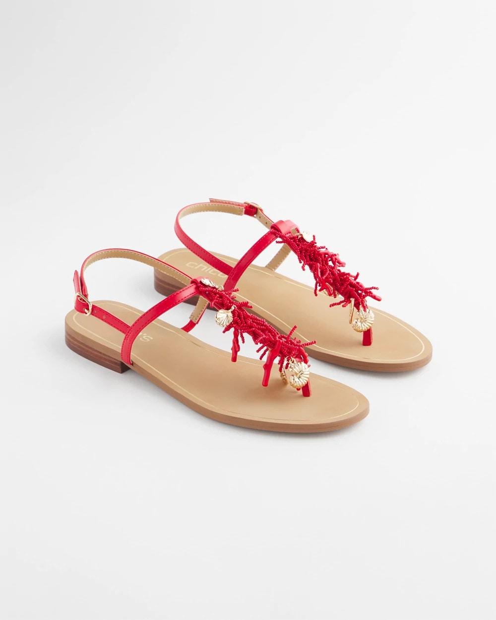 Chico's Discount | Coral Beach T-Strap Sandals