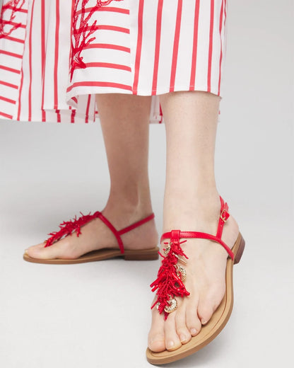 Chico's Discount | Coral Beach T-Strap Sandals