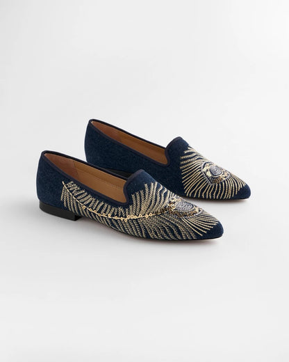 Chico's Popular | Peacock Embroidered Flats