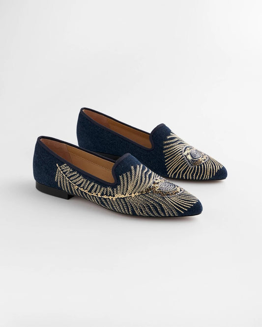 Chico's Popular | Peacock Embroidered Flats