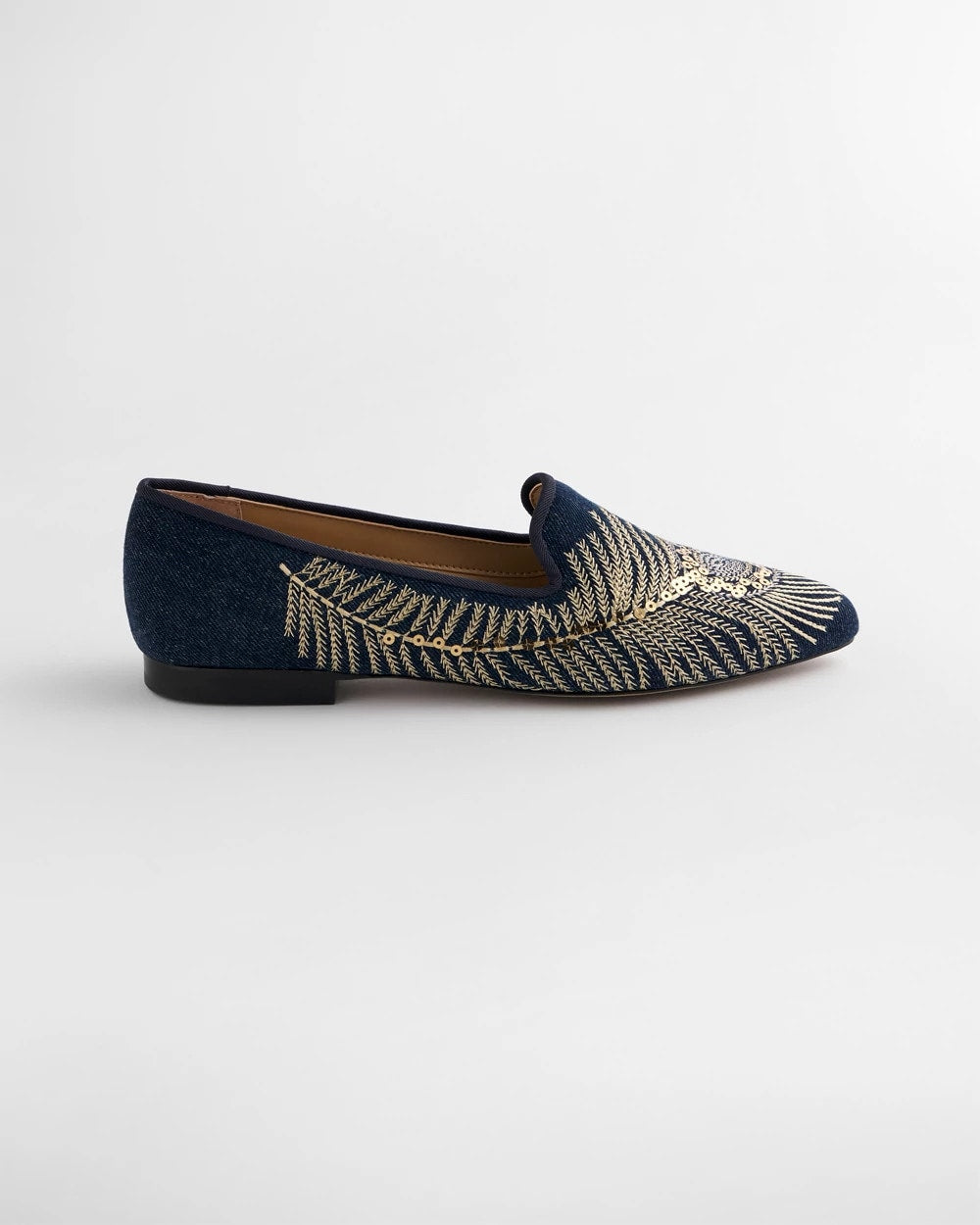 Chico's Popular | Peacock Embroidered Flats