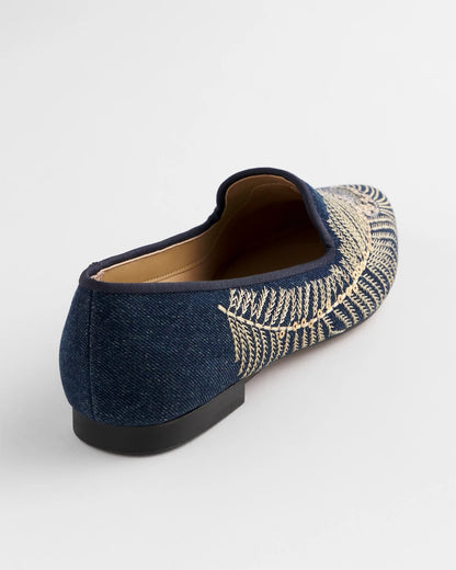 Chico's Popular | Peacock Embroidered Flats