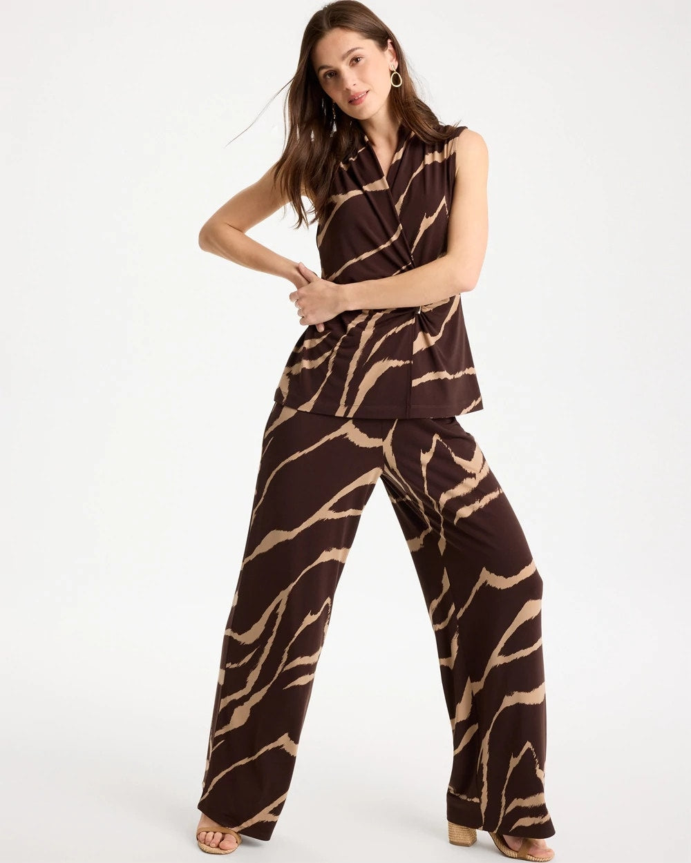 Chico's Premium | Travelers™ Zebra Knit Wide-Leg Pants
