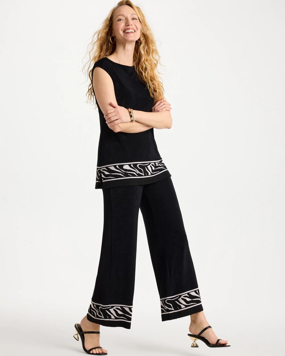 Chico's Signature | Travelers™ Abstract Zebra Cropped Pants