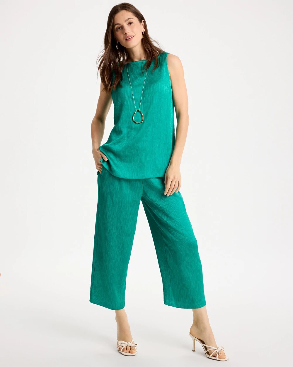 Chico's Sale | Petite Travelers™ Crinkle Textured Crop Pants