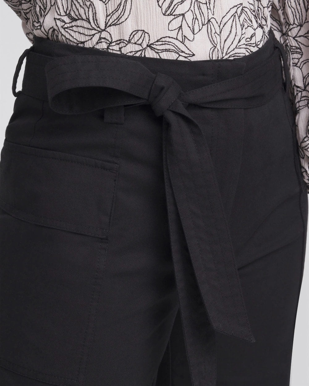 Chico's New | Belted Twill Utility Cropped Pants