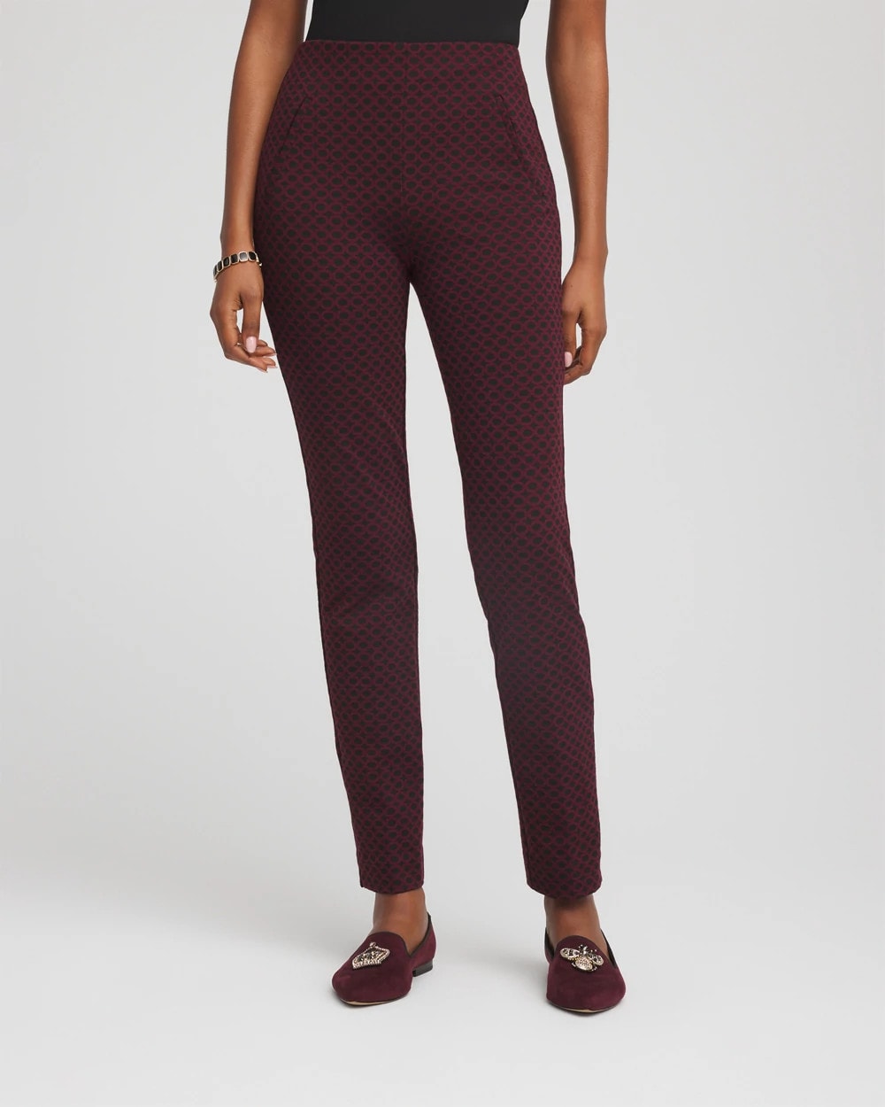 Chico's Quality | Circle Jacquard Juliet Slim Ankle Pants