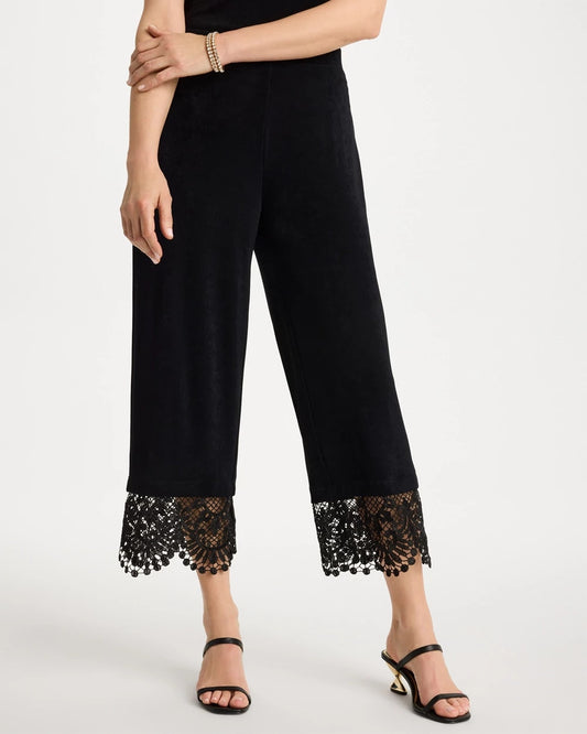 Chico's Discount | Travelers™ Lace Trim Cropped Pants