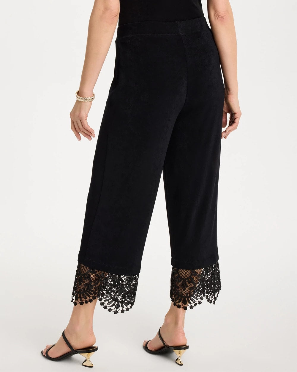Chico's Discount | Travelers™ Lace Trim Cropped Pants