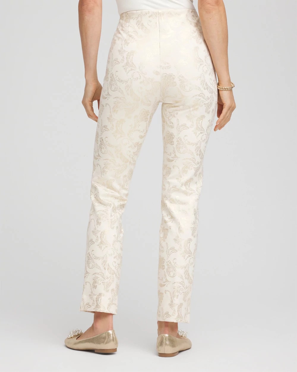 Chico's Latest | Juliet Golden Foiled Slim Ankle Pants