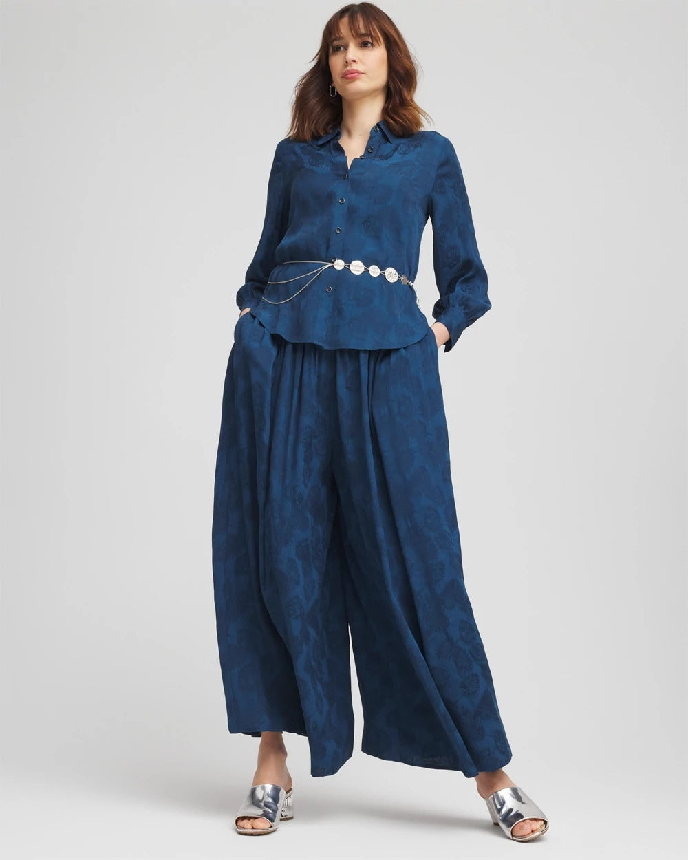 Chico's Hot Sale | Jacquard Culotte Wide-Leg Pants