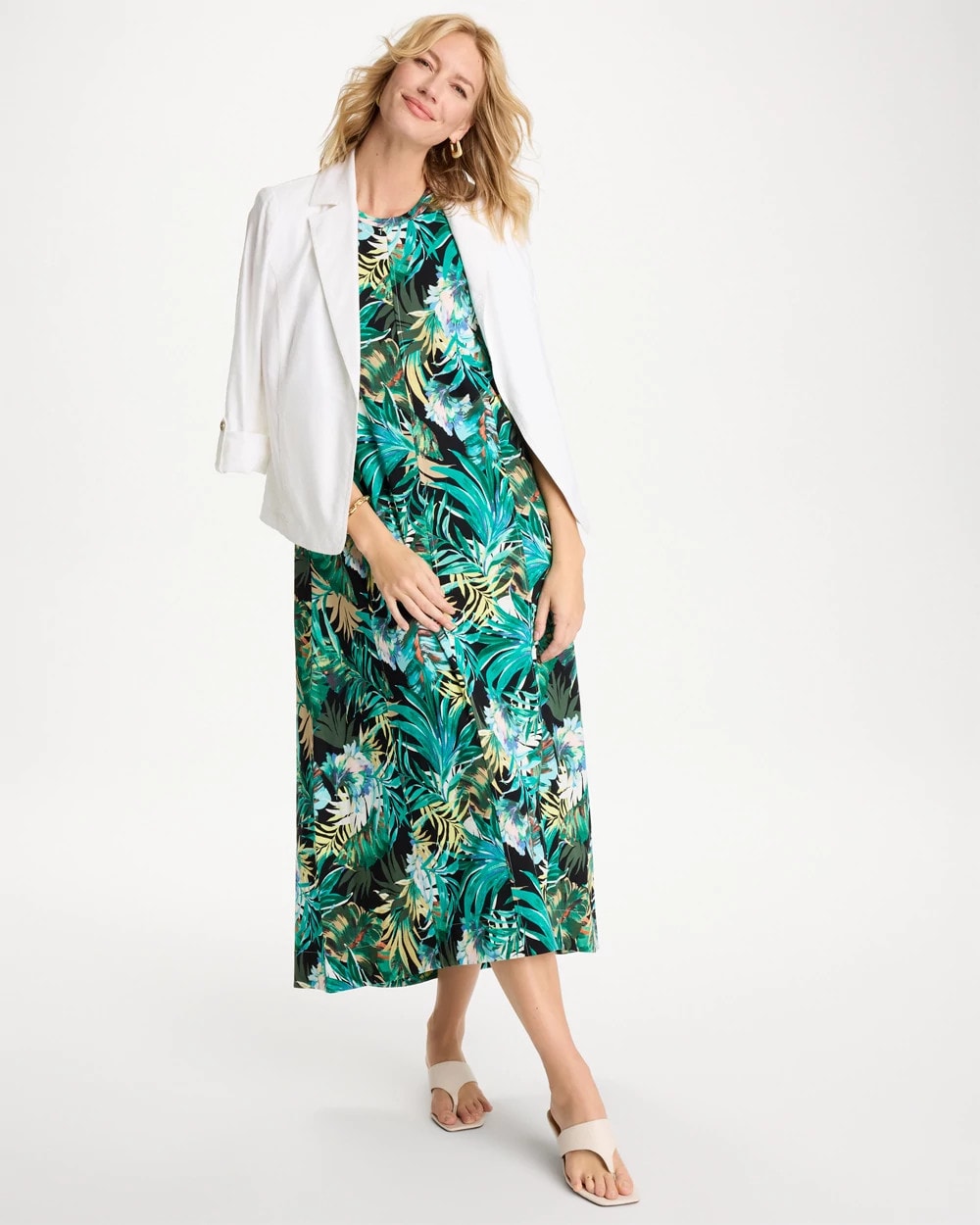 Chico's Popular | Palm Printed Knit Maxi Dress