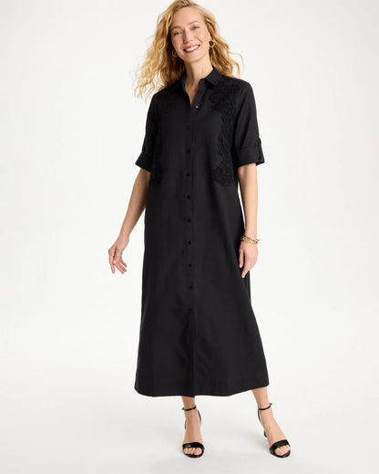 Chico's Trending | Embellished Linen-Cotton Shirtdress
