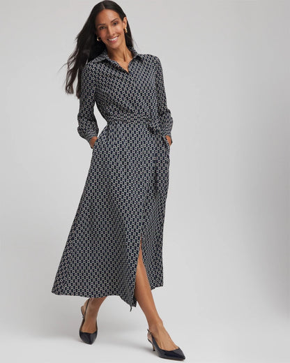 Chico's Signature | Chain Print Maxi Shirtdress