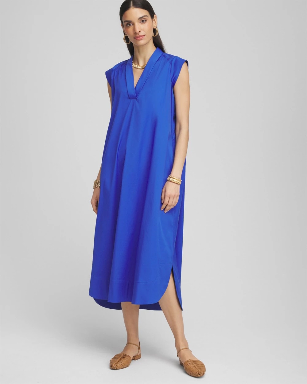 Chico's Featured | Petite Popover Poplin Maxi Dress