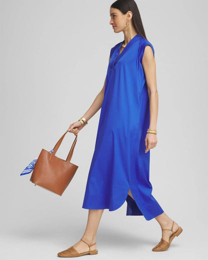 Chico's Featured | Petite Popover Poplin Maxi Dress