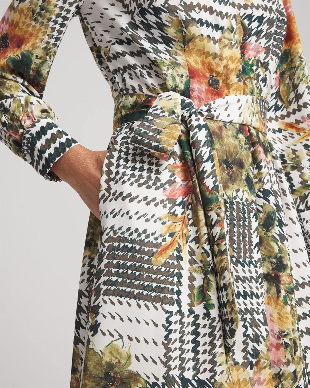 Chico's Discount | Artisanal Floral Print  Maxi Shirtdress