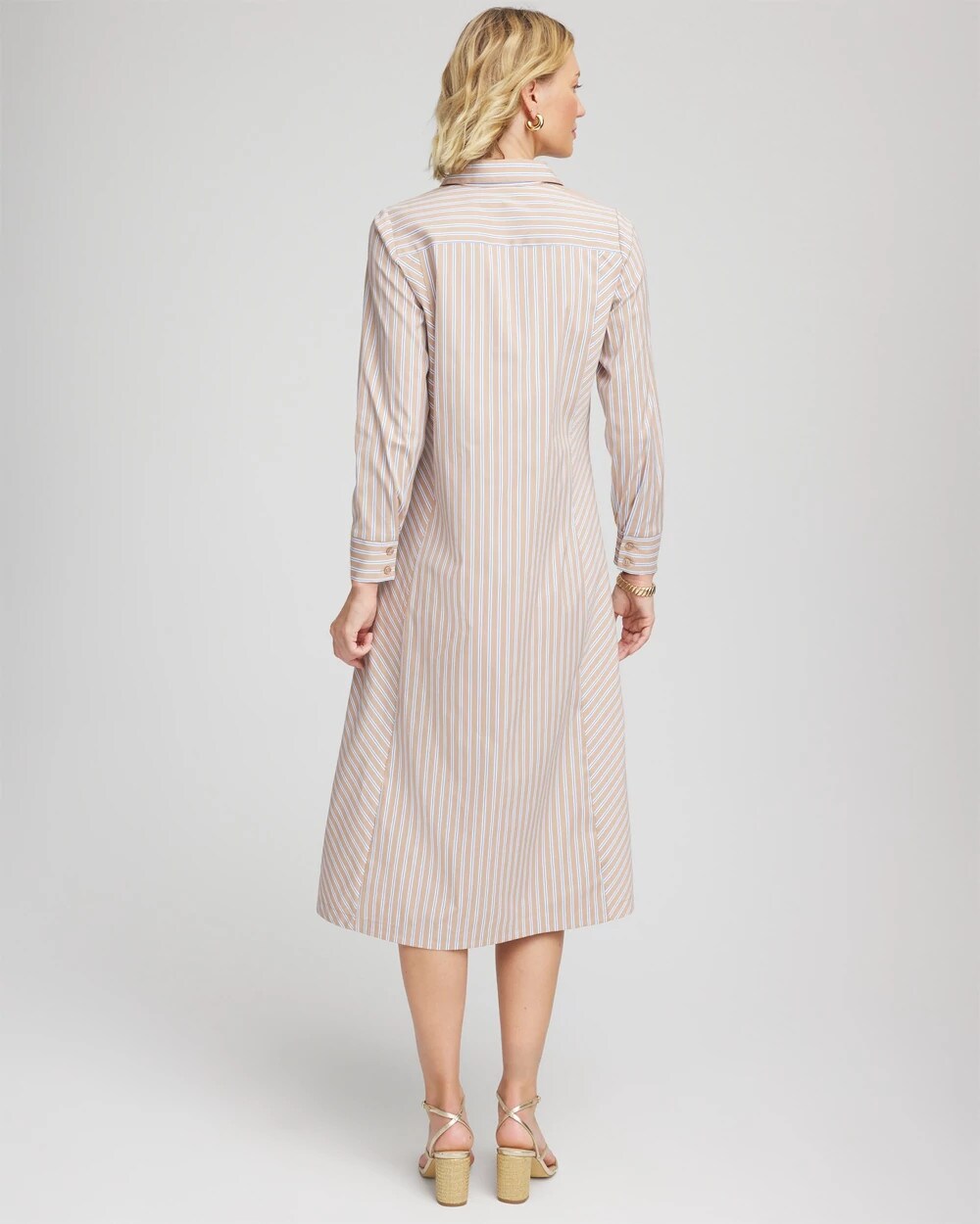 Chico's Exclusive | Vanilla Chai Striped Shirtdress