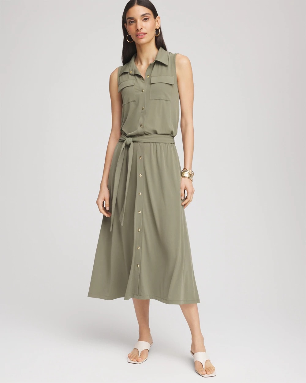 Chico's Premium | Travelers™ Knit Sleeveless Shirtdress