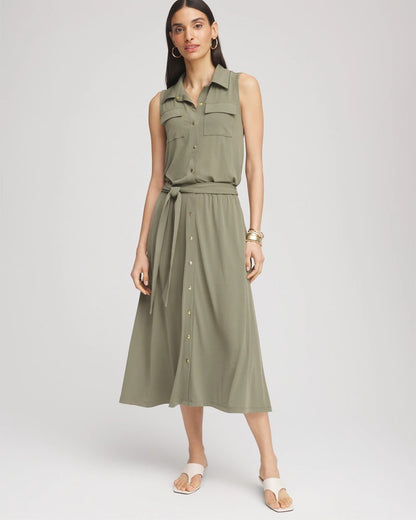 Chico's Premium | Travelers™ Knit Sleeveless Shirtdress