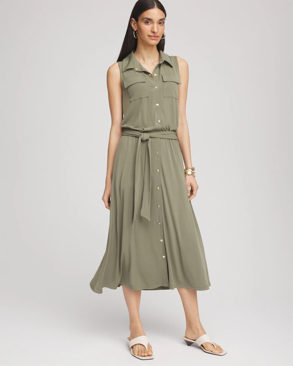 Chico's Premium | Travelers™ Knit Sleeveless Shirtdress