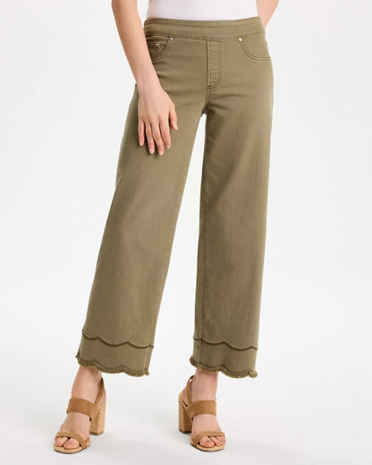 Chico's New | Scallop Pull-On Wide-Leg Crop Jeans