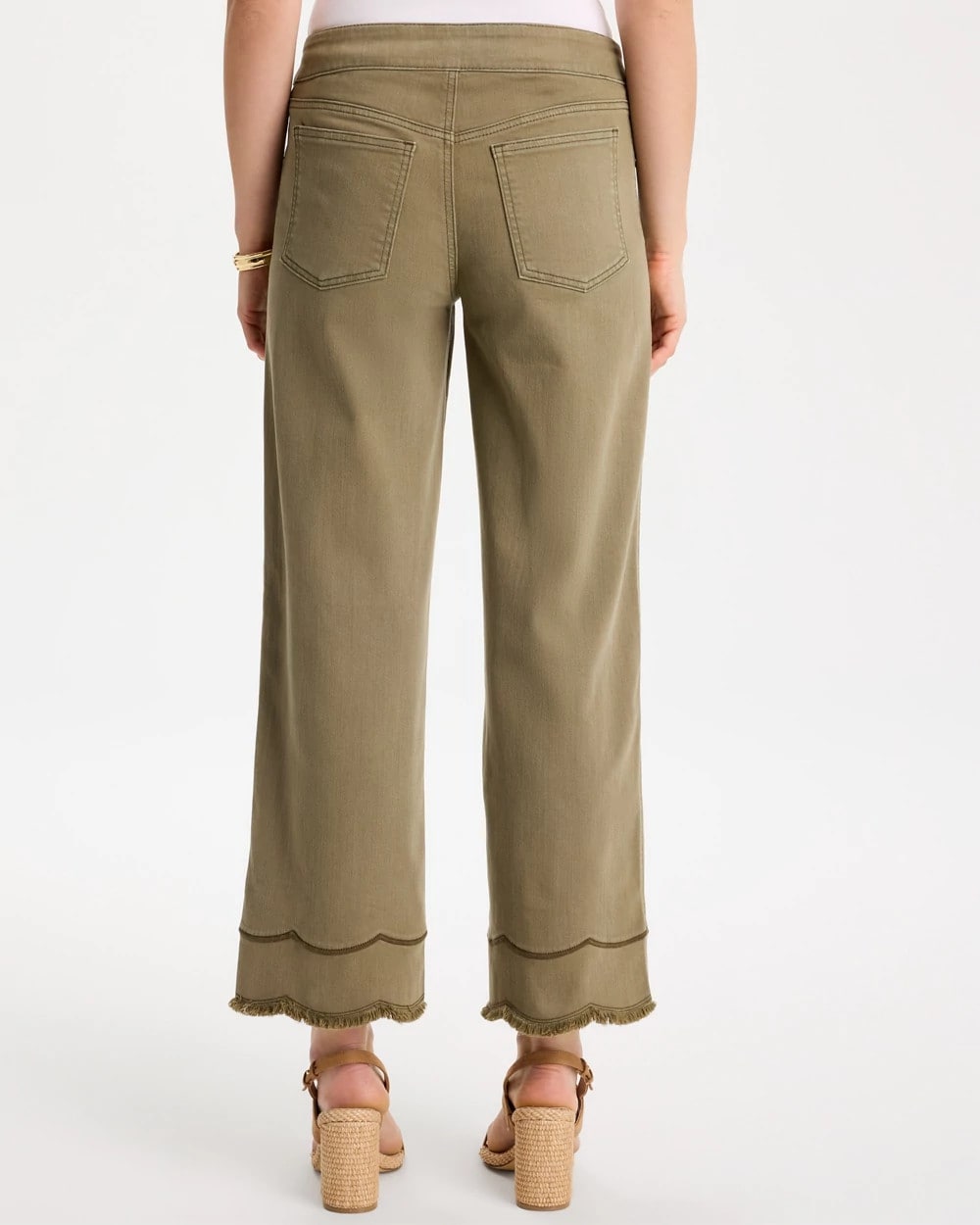 Chico's New | Scallop Pull-On Wide-Leg Crop Jeans