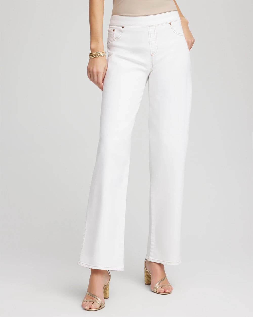 Chico's Trusted | Petite Seeded Pull-On Wide-Leg Jeans