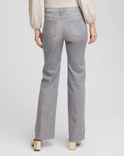Chico's Signature | Rose Gold Embellished Girlfriend Flared Jeans