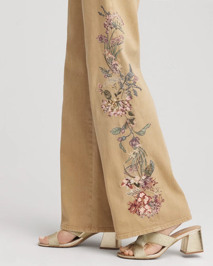 Chico's Quality | Embroidered High-Rise Wide-Leg Jeans