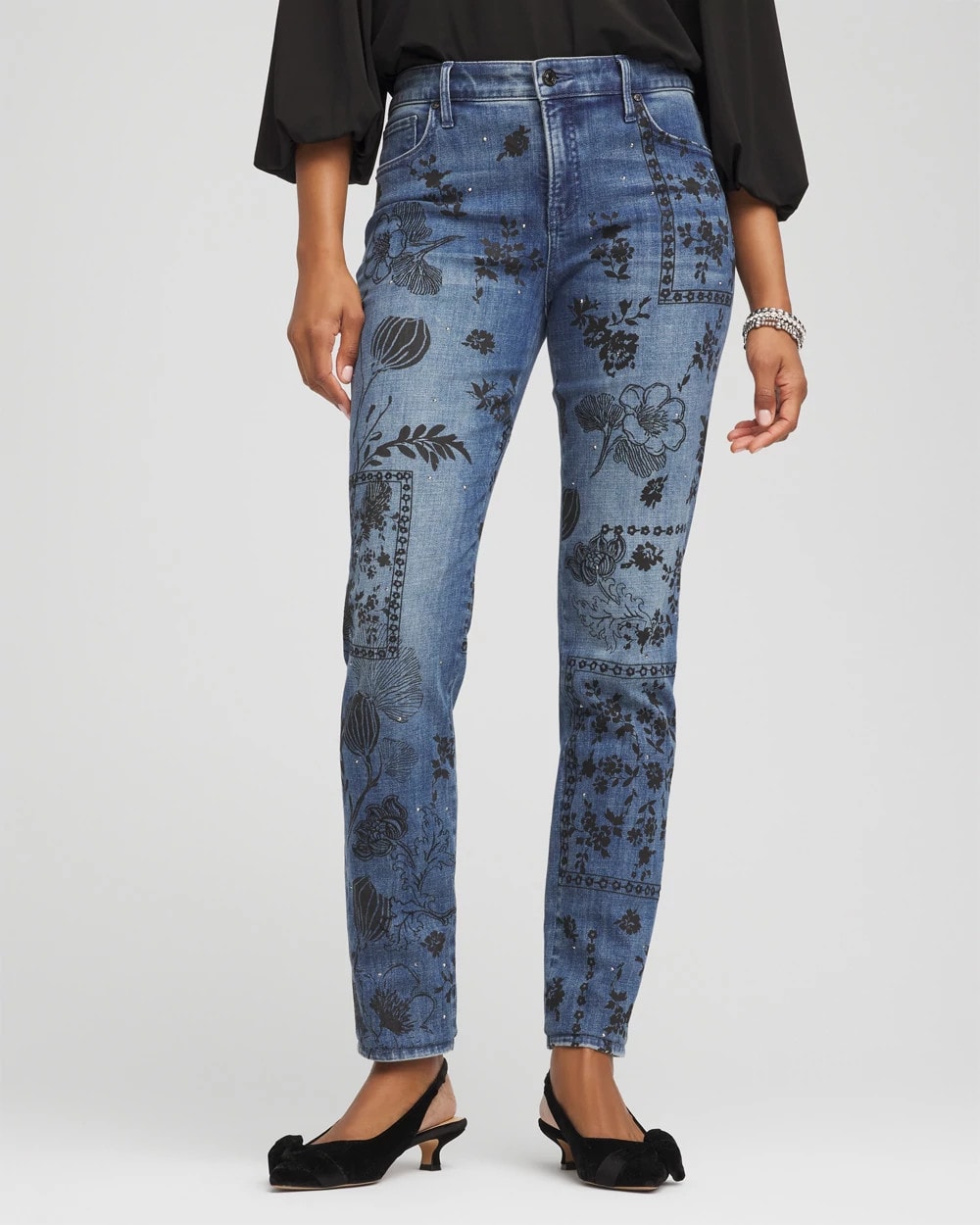 Chico's Best Seller | Mixed-Media Girlfriend Slim Ankle Jeans