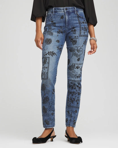 Chico's Best Seller | Mixed-Media Girlfriend Slim Ankle Jeans