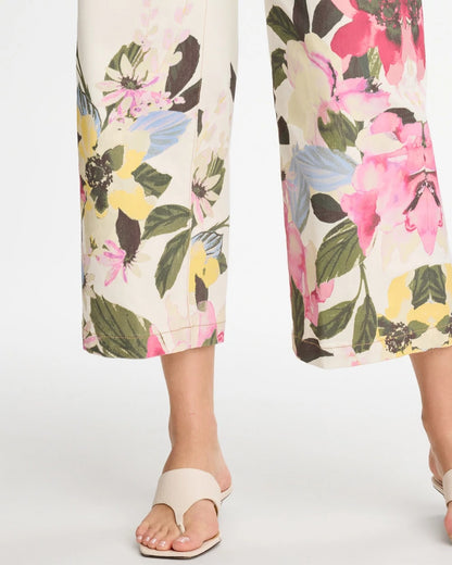 Chico's Discount | Printed Pull-On Wide Crop Jeans