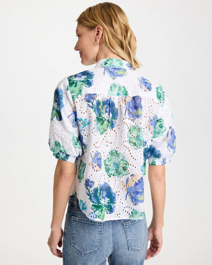 Chico's Popular | Floral Paisley Eyelet Blouse