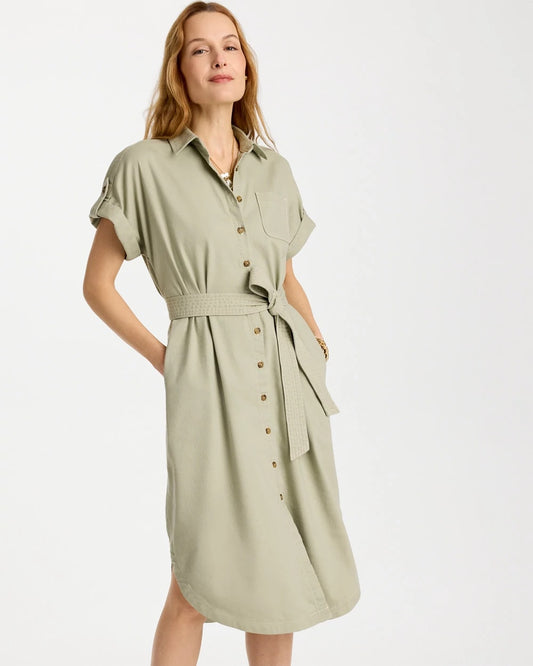 Chico's Latest | Dolman Tie Hemp Denim Shirtdress
