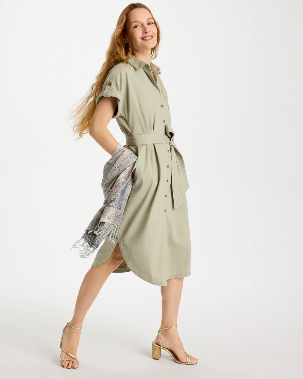 Chico's Latest | Dolman Tie Hemp Denim Shirtdress