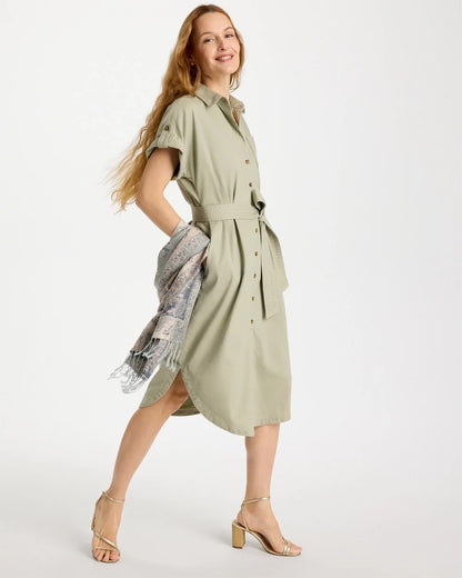 Chico's Latest | Dolman Tie Hemp Denim Shirtdress