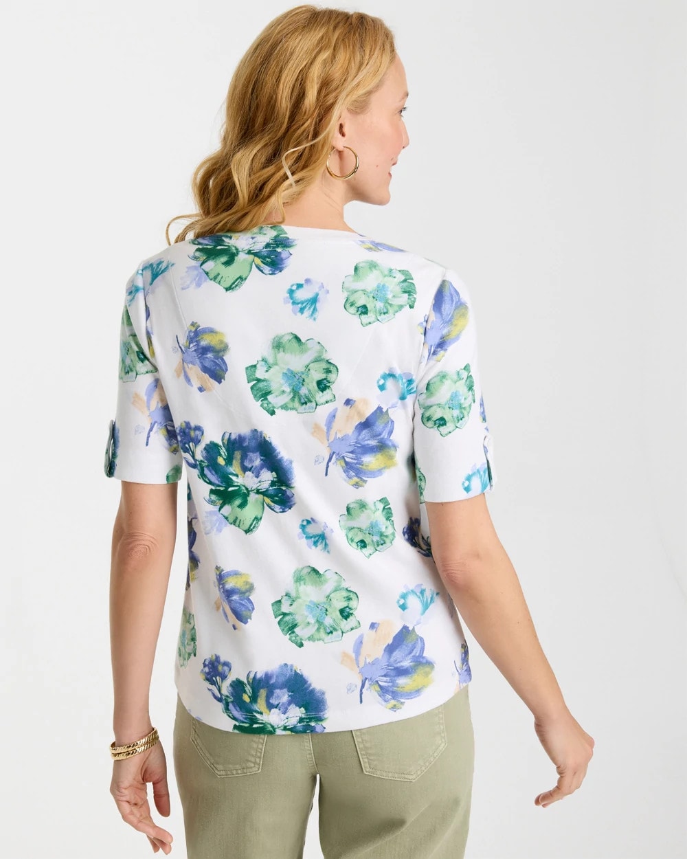 Chico's Classic | Printed Cotton Slub V-Neck Tee